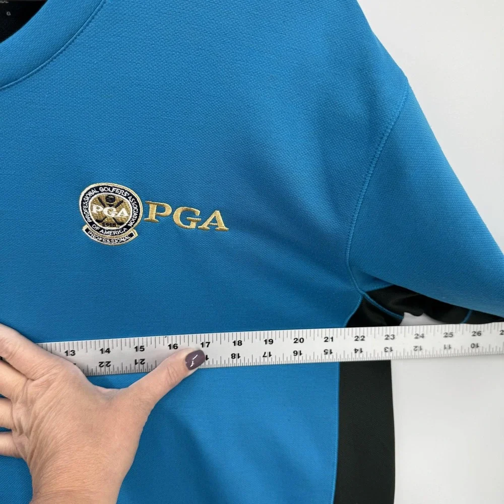 Nike Mens Pullover Large Blue‎ PGA Tour Performance Dri-FIT V-Neck Golf Athletic